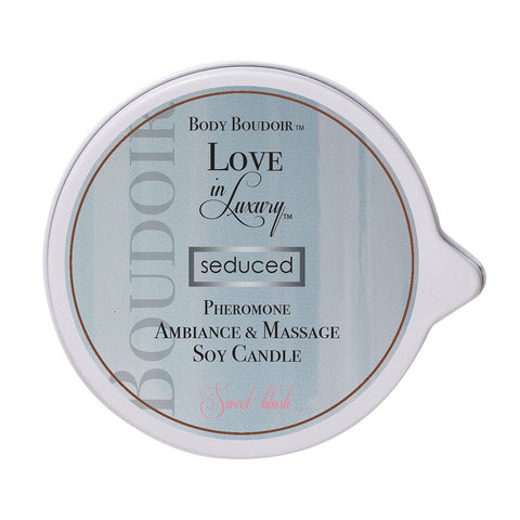 Seduced 6oz Soy Massage Candle in Sweet Blush