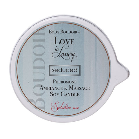 Seduced 6oz Soy Massage Candle in Seductive Rose