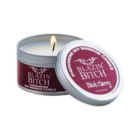 Blazin' Bitch Pheromone Soy Massage Candle in Black Cherry