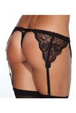 Black French Lace Garter Belt in OSXL