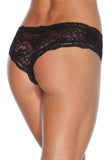 Black Floral Lace Crotchless Panty in OSXL