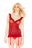 Lace Bustier with Ruffle Neckline in S