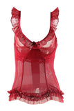 Lace Bustier with Ruffle Neckline in S