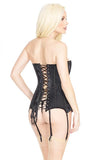 Satin and Black Lace Corset with Lace Up Back in L