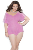 Bubblegum Pink Off Shoulder Teddy in OSXL