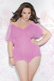 Bubblegum Pink Off Shoulder Teddy in OSXL