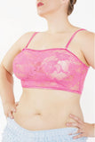 Neon Pink Floral Lace Bralette in OSXL