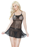 Sheer Black Police Babydoll in OS