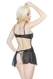 Sheer Black Police Babydoll in OS