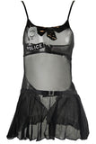 Sheer Black Police Babydoll in OS