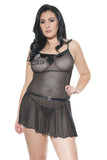 Sheer Black Police Babydoll in OSXL