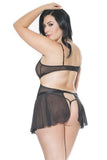 Sheer Black Police Babydoll in OSXL