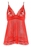 Red Fishnet Medic Babydoll in OS