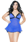 Sheer Blue Police Babydoll in OSXL