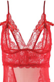Romantic Red Lace and Mesh Teddy in OS
