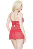 Romantic Red Peek-a-Boo Babydoll in OS