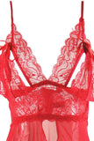 Romantic Red Peek-a-Boo Babydoll in OS