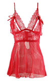Romantic Red Peek-a-Boo Babydoll in OS