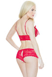 Romantic Red Peek-a-Boo Bra Set in OS