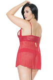 Romantic Red Peek-a-Boo Babydoll in OSXL