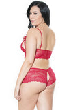 Romantic Red Peek-a-Boo Bra Set in OSXL