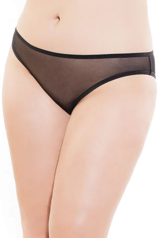 Soft Black Mesh Crotchless Panty in OS