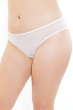 Soft White Mesh Crotchless Panty in OSXL