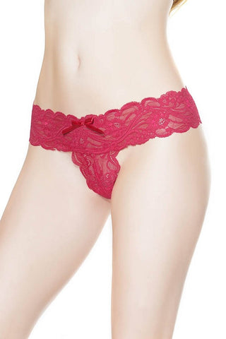 Romantic Red Lace Thong in OS