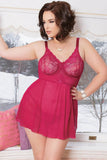 Blush Berry Babydoll and G-String in 1X/2X