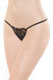 Black Floral Lace G-String in OS