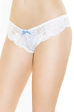 White and Blue Lace High Cut Panty in OS