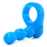 Platinum Silicone The Double Dip 2 Cock Ring Plug in Blue