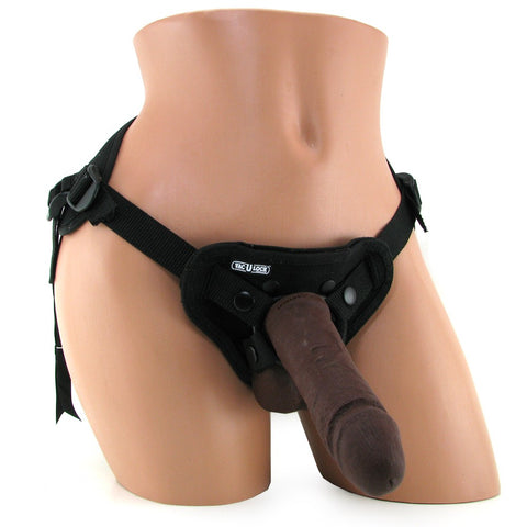 Vac-U-Lock Supreme Harness with 6 Inch Realistic in Black