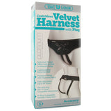 Crotchless Velvet Harness with Plug in Black