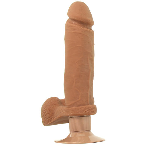 8 Inch ULTRASKYN Perfect D Vibrating Dildo in Caramel