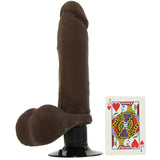 8 Inch ULTRASKYN Perfect D Vibrating Dildo in Chocolate