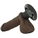 8 Inch ULTRASKYN Perfect D Vibrating Dildo in Chocolate