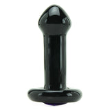 Violet Gems Small Glass Anal Plug in Black