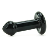 Violet Gems Small Glass Anal Plug in Black