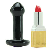 Violet Gems Small Glass Anal Plug in Black