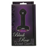 Violet Gems Small Glass Anal Plug in Black