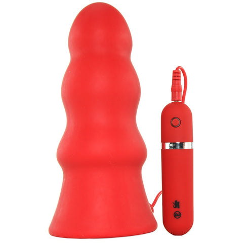 Kink Everything Butt Rippled Vibrating Plug in Red