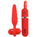 Kink Everything Butt Vibrating Silicone Plug in Red