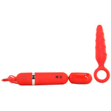 Kink Everything Butt Vibrating Silicone Plug in Red