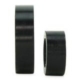 Platinum Silicone Double Cock Ring Set in Black
