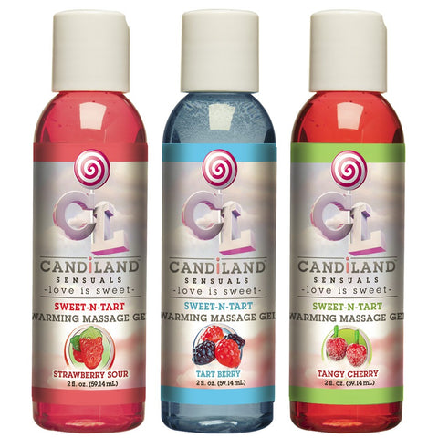 Candiland Sensuals Sweet-N-Tart Warming Massage Gels in 2oz