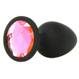 Booty Bling Small Jeweled Silicone Plug in Black/Pink