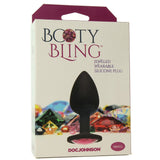 Booty Bling Small Jeweled Silicone Plug in Black/Pink