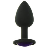 Booty Bling Small Jeweled Silicone Plug in Black/Purple