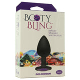 Booty Bling Small Jeweled Silicone Plug in Black/Purple